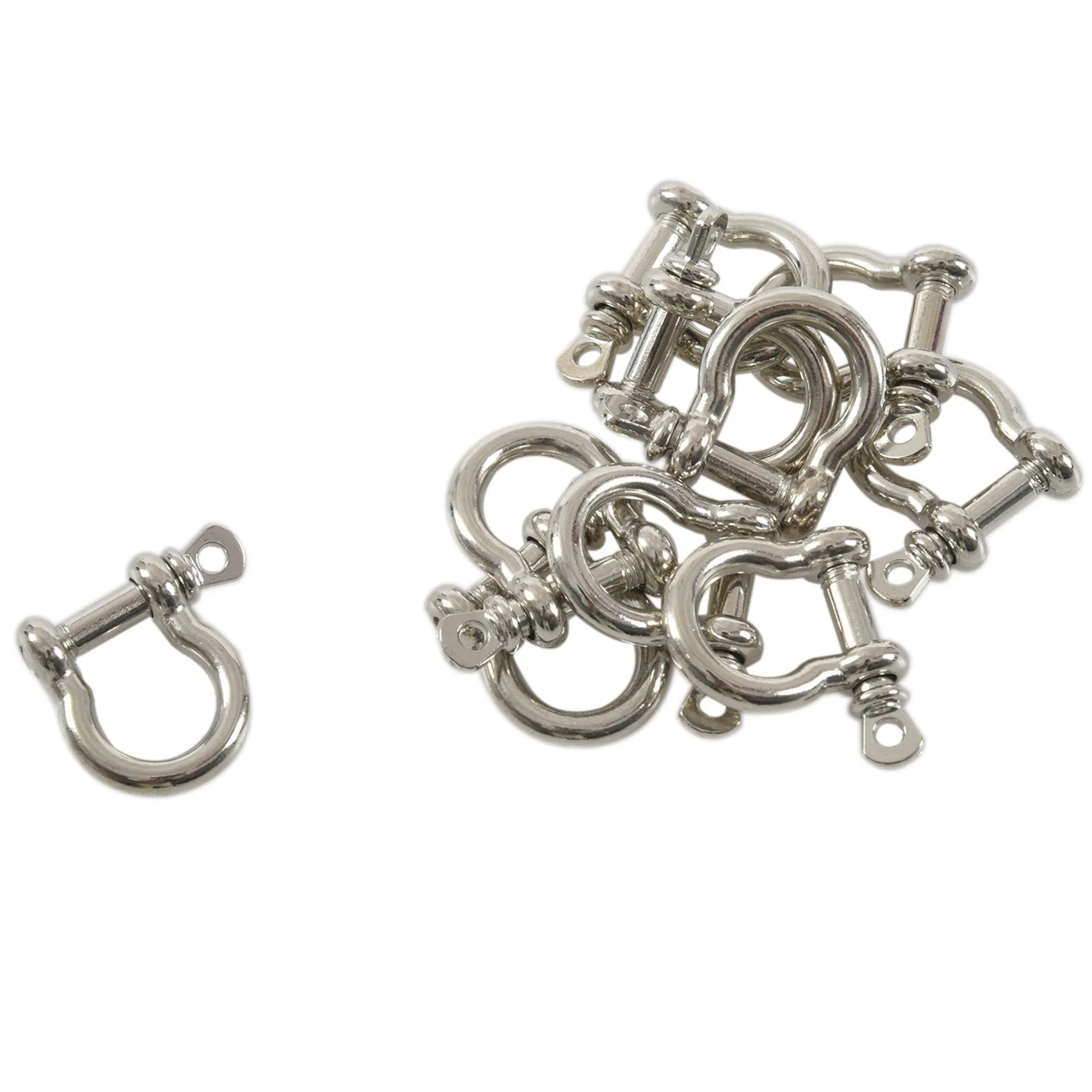 ABFK 100 PCS O Shape Stainless Steel Anchor Shackle Outdoor Rope Paracord Bracelet Buckle