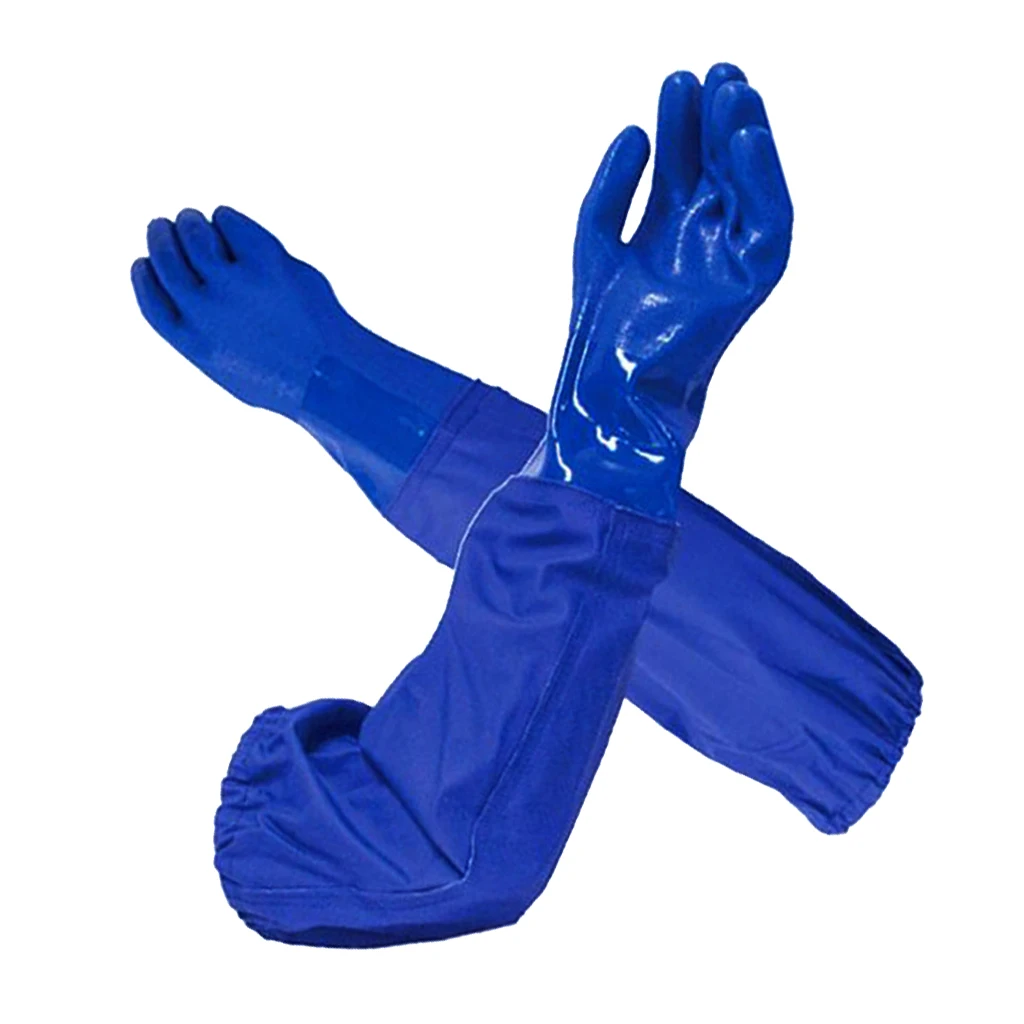 Non-slip Thickened Winter Long Fishing Gloves Reusable Waterproof Gardening Working Car Wash Gloves Elbow Length Fishing Tackles