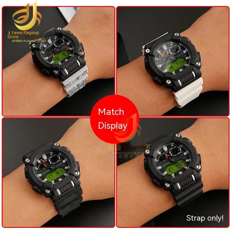 Adapted to Casio G-SHOCK strap GA-900A 900HC industrial style sports resin silicone watch strap