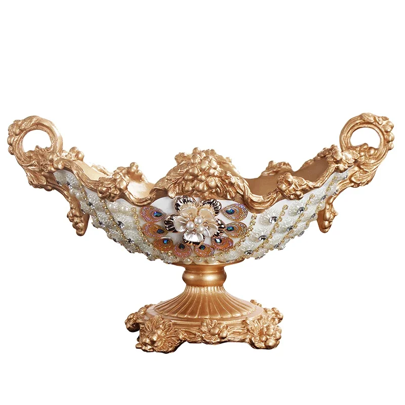 

European Tall Fruit Bowl Set Living Room Coffee Table Storage Modern Ornaments Luxury