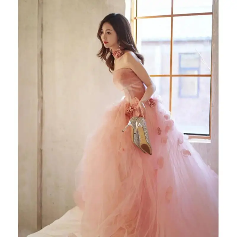 

Розовое свадебное платье, платье для помолвки и тостов невесты, утреннее платье, платье для банкета, выпускного вечера, индивидуальное платье