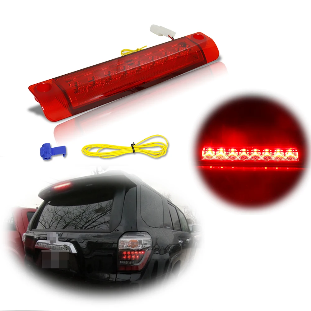 3D LED Tube LED Smoked/red 3rd Tail Brake Light Assembly For 2011-2020 Toyota Sienna