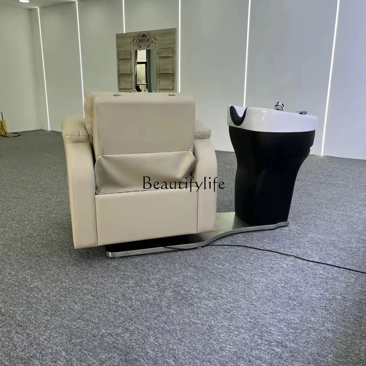 

yj5 lx29Cosmetology Shop Special Multi-Functional Flushing Bed Manual Rotating Electric Reclining Nursing Chair