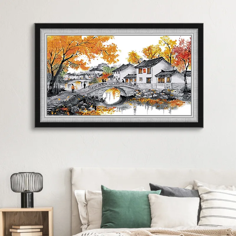 

Soulgift New Pre-Printed Cross Stitch Kit, Stamped 9CT/11CT/14CT/16CT DMC Threads, Embroidery kit - Mother's Mother's Family