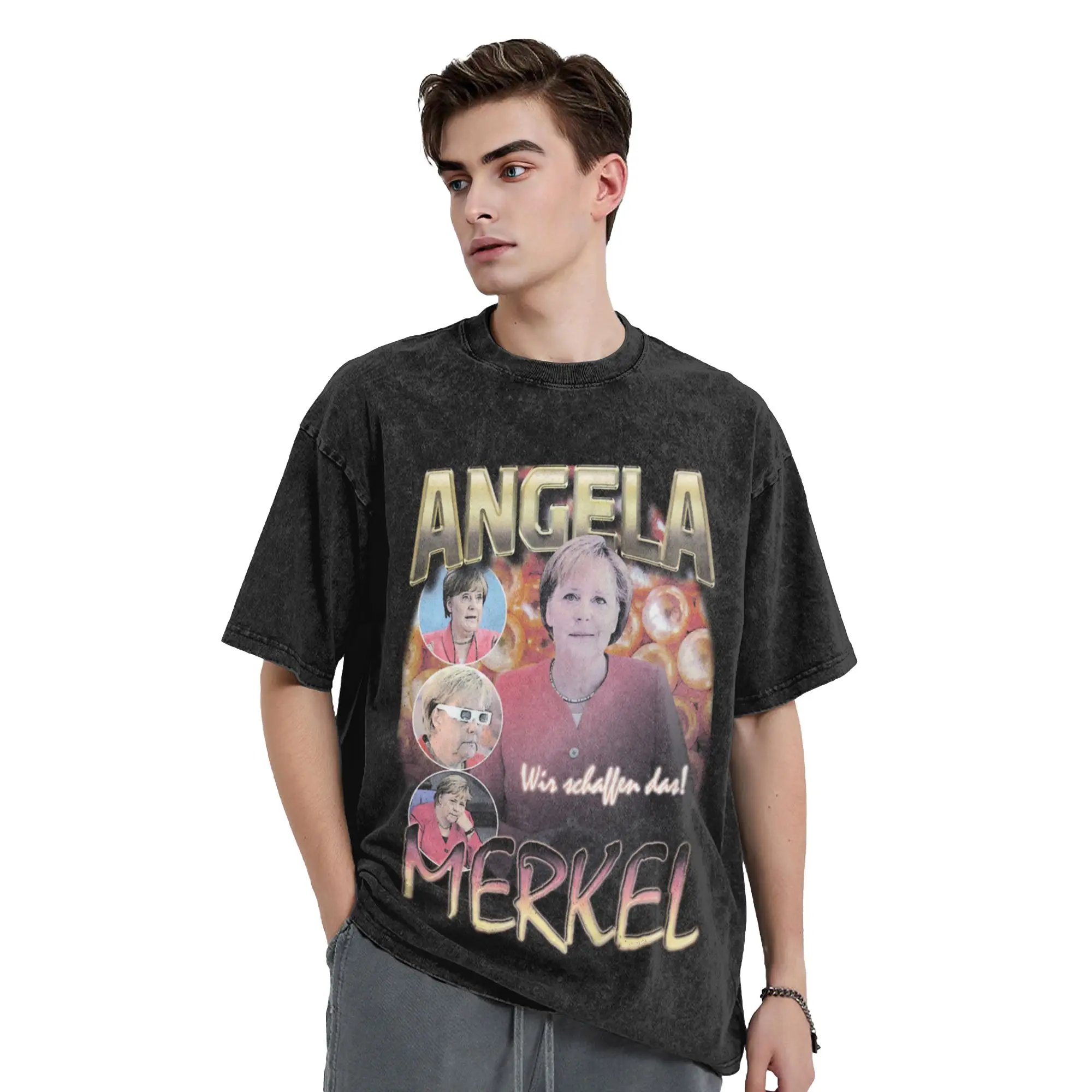 Angela Merkel Rap Bootleg Tee Classic Stylish A Vintage Oversized Cotton Unisex T-Shirts