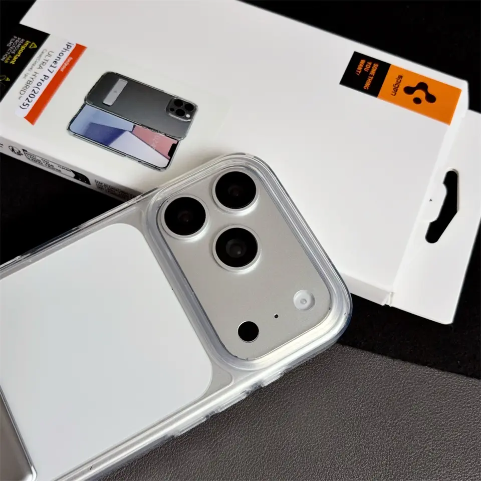 غطاء هاتف Spigen Ultra Hybrid Bracket شفاف لهواتف آيفون 17 برو ماكس و18 و16 و15 و14 و13 و12، حامل صدمات، غطاء خلفي شفاف - 4
