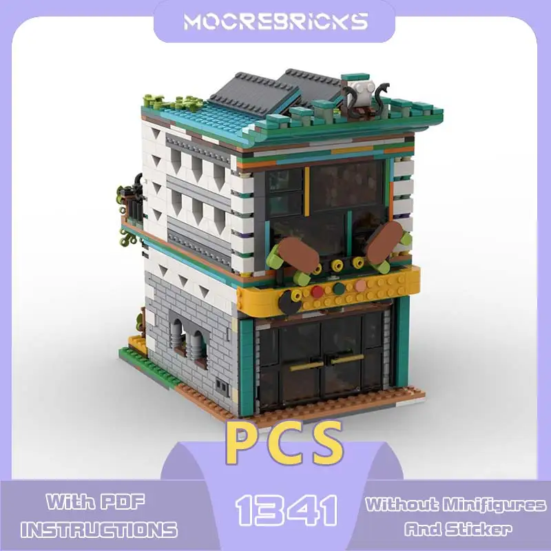 อิฐสถาปัตยกรรมอาร์เคดเมืองแบบจำลองคลาสสิก MOC-173712สถานที่สำคัญมุมมองถนนของเล่นบล็อกตัวต่อของขวัญที่เก็บรวบรวมไว้สำหรับเด็ก