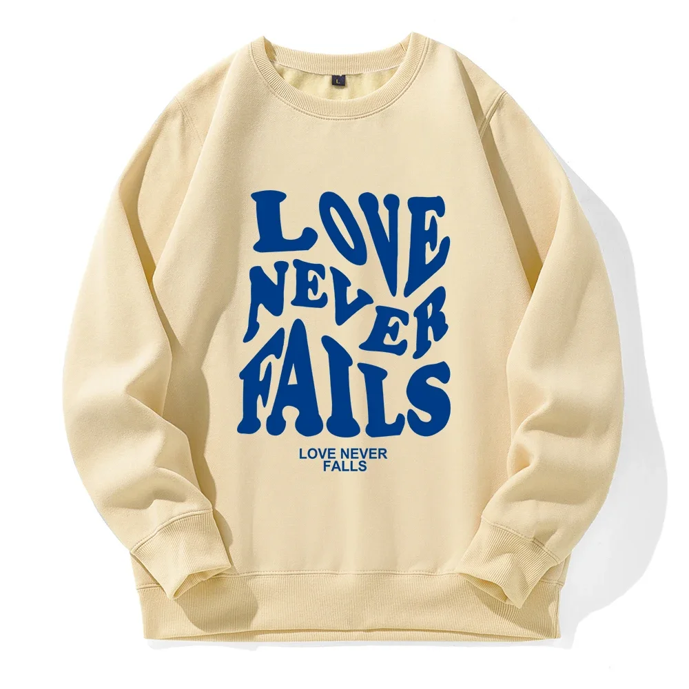 

Love Never Falls Print Hoody Man Comfortable Spandex Streetwear Casual Fashion Pullovers O-Neck Loose Breathable New Hooded