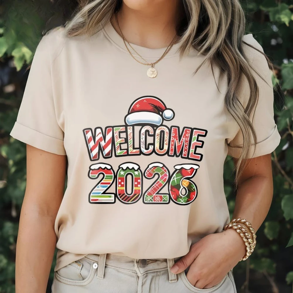 ترحيب 2026 قميص سنة جديدة سعيدة الجرافيك المحملة احتفال احتفالي تي شيرت منتصف الليل العد التنازلي حفلة الزي الرجال النساء ملابس علوية من القطن