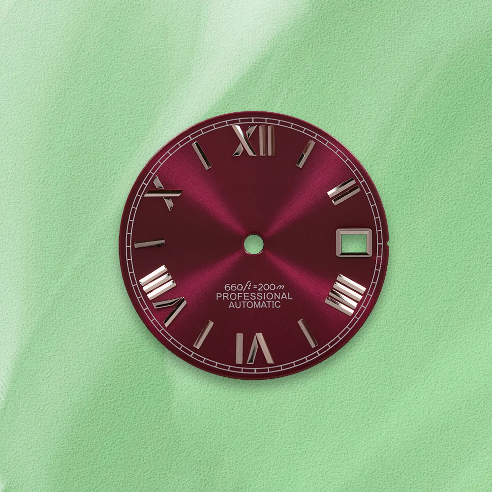 المبيعات الساخنة 28.5 مللي متر S شعار NH35 الروماني T-iffany الأخضر الهاتفي مناسبة ل NH36 ساعة يد تعمل بالحركة تعديل الملحقات