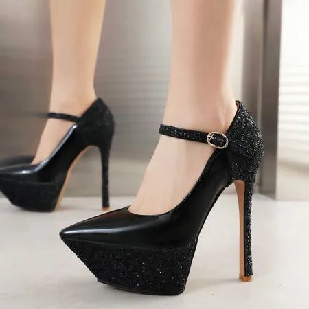 Hot Sale15cm Thin Heels Platform Pumps Women Party Dance Pumps 5.5cm Platform Super High Heels Fashion Pumps 2024