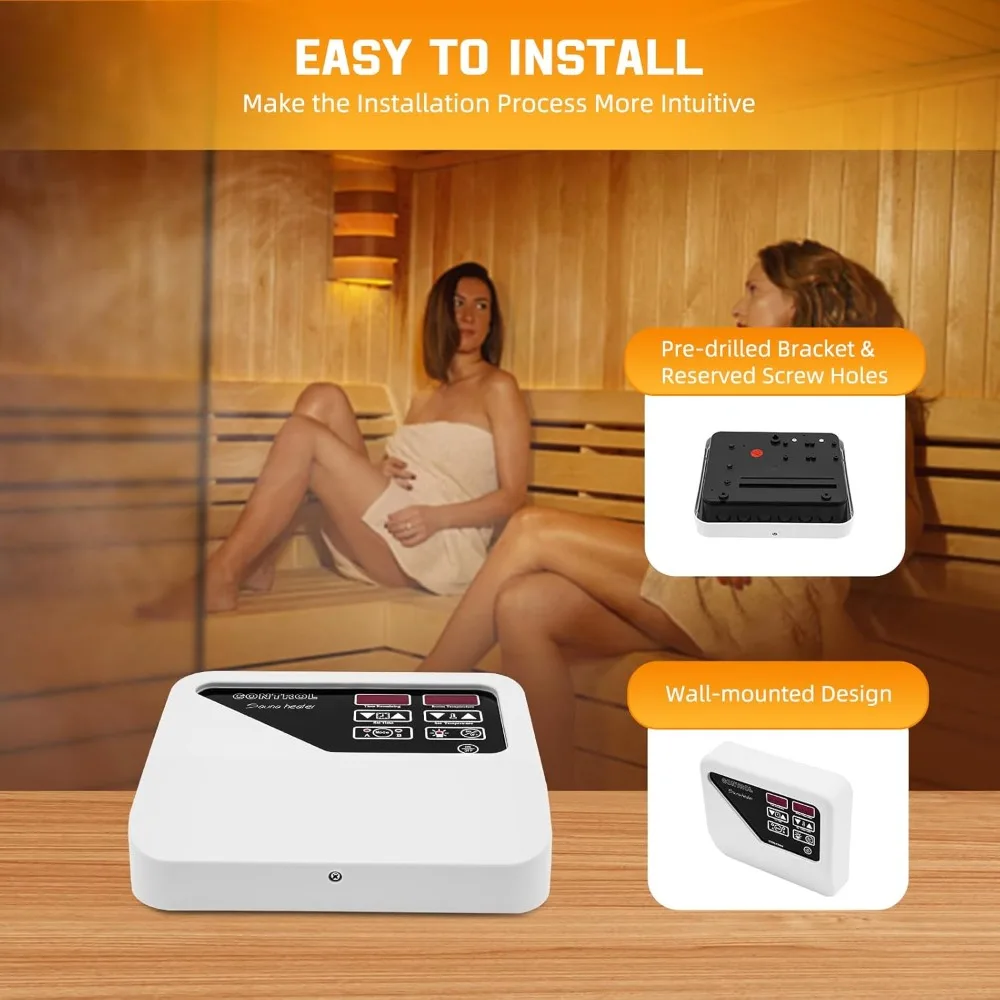 LCD External Digital Control for Sauna Stove 3-9KW 2 Modes Overheating Protection for Sauna Oven Home Commercial Occasion