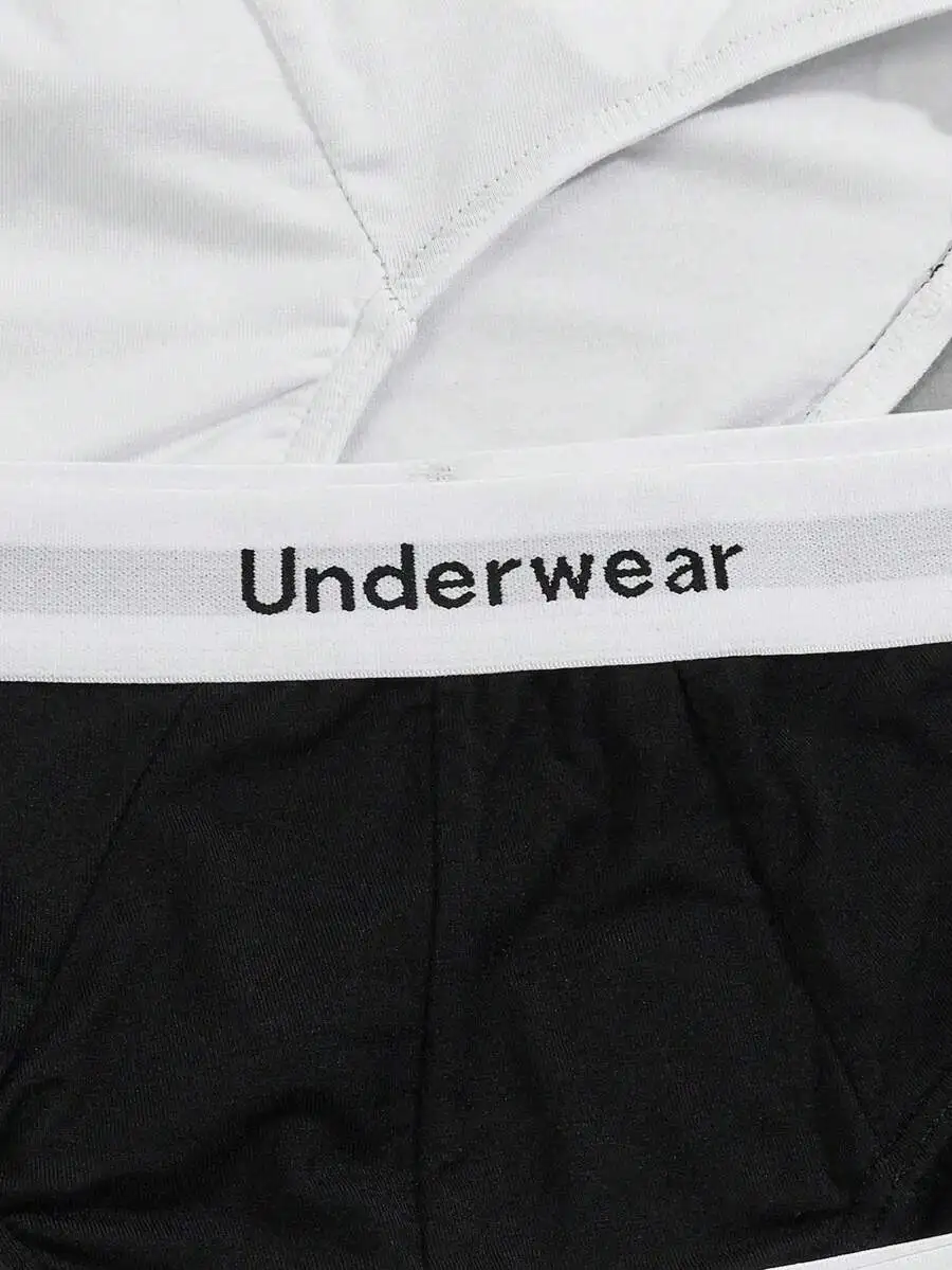 

Mens Letter Waistband Comfortable Casual Briefs