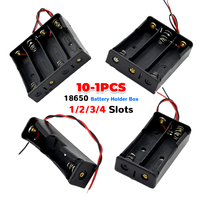 5Pcs 1 2 3 4 Slot Plastic 18650 Battery Case Holder with Wire Lead DIY Batteries Clip Holder Container for 18650 3.7V Battery