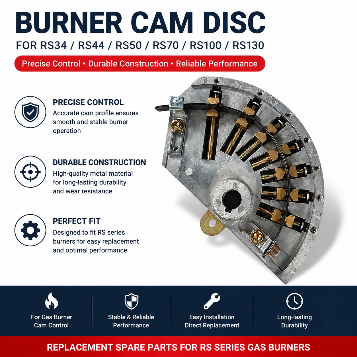 Burner Cam Disc Fit RS34 RS44 RS50 RS70 RS100 RS130 Gas Burner Servomotor Cam Plate Replacement Parts