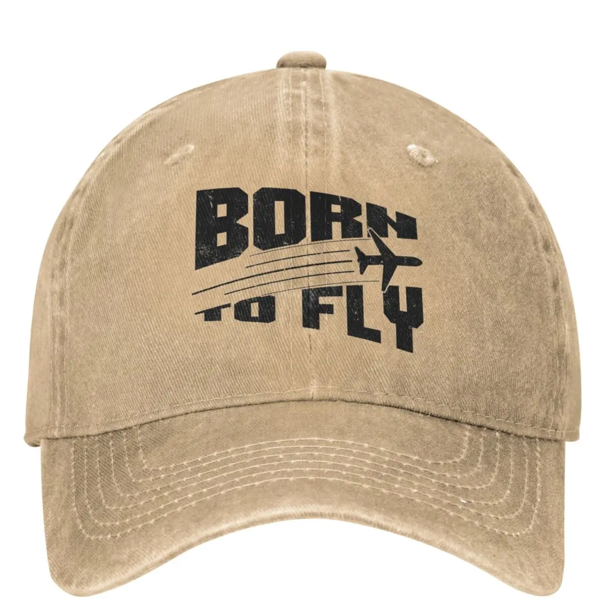 

BORN TO FLY Baseball Cap Pilot Aircraft Running Hippie Sun-Proof Washed Trucker Hat Female Male y2k Retro Custom Snapback Cap