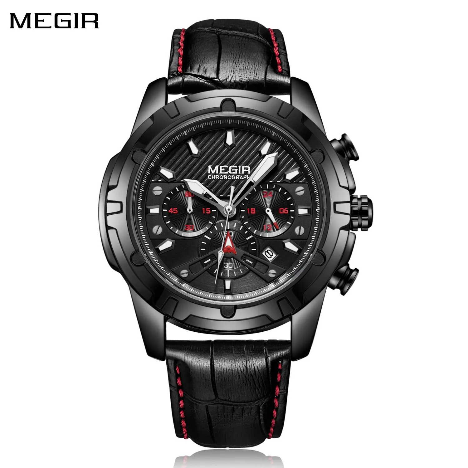 MEGIR Luxury Brand Sports Quartz Watch Waterproof Business Men Chronograph Clock Waterproof Luminous Wristwatch Montre Homme