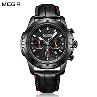 MEGIR Luxury Brand Sports Quartz Watch Waterproof Business Men Chronograph Clock Waterproof Luminous Wristwatch Montre Homme