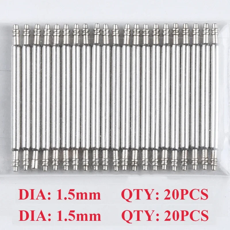 20PCS Dia 1.5mm/1.8mm Spring Bars Strap Link Pins Stainless Steel Watch Band Strap Links Bars 12 14 16 18 19 20 21 22mm 24 26mm