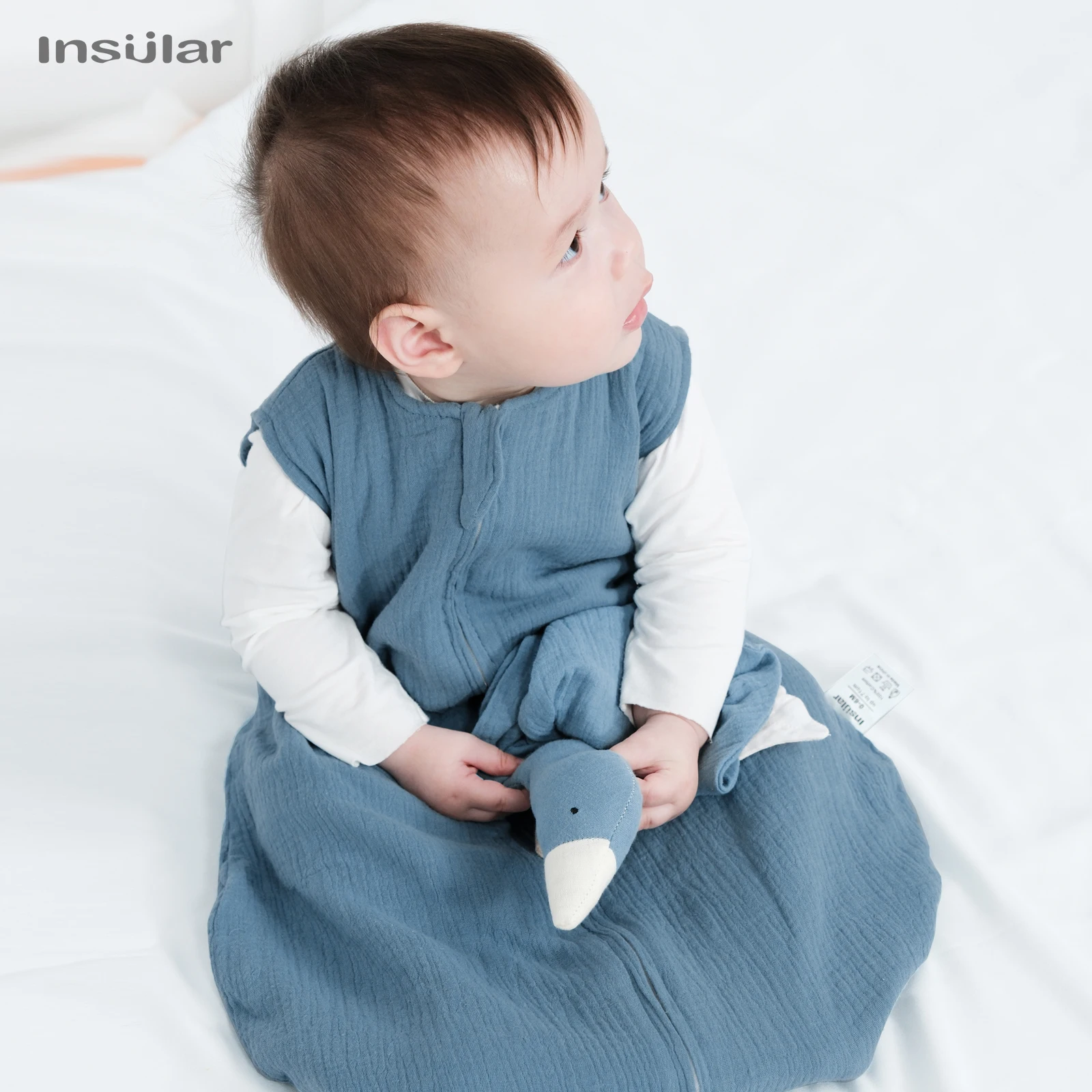 Baby Sleeping Blanket Newborn Swaddle Sleeveless Sleep Sack Summer Thin Premium Muslin Cotton Soft 2-Ways Zipper Easy Diaper Cha