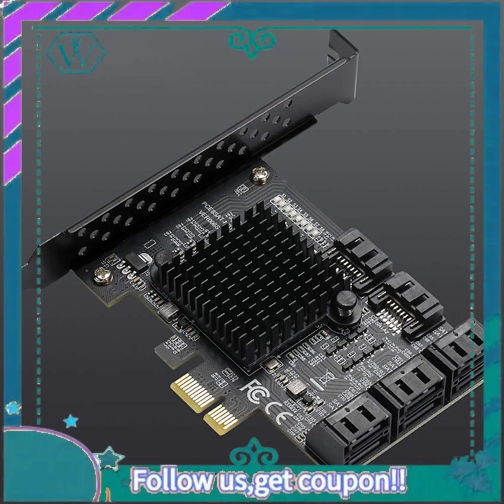 

A75Q-2X PCIE SATA Card 8 Port, 6Gbps SATA 3.0 Pcie Card, Pcie To SATA Controller Expansion Card, Upport 8 SATA 3.0 Devices