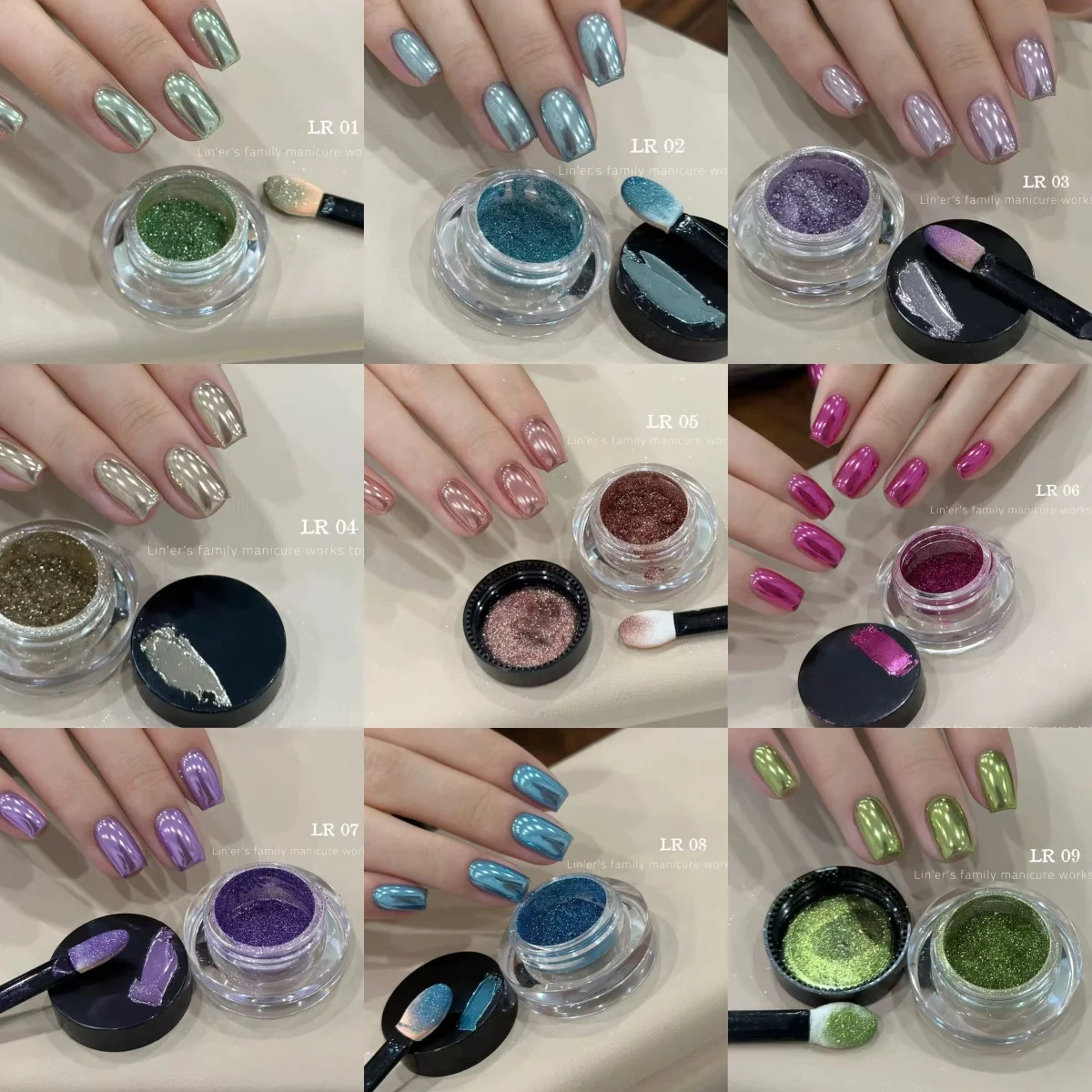 1/pcs Nail Magic Mirror Powder  Metallic Texture Aurora Sparkle Pearl Nail Art Creation Home Salon DIY Y2K