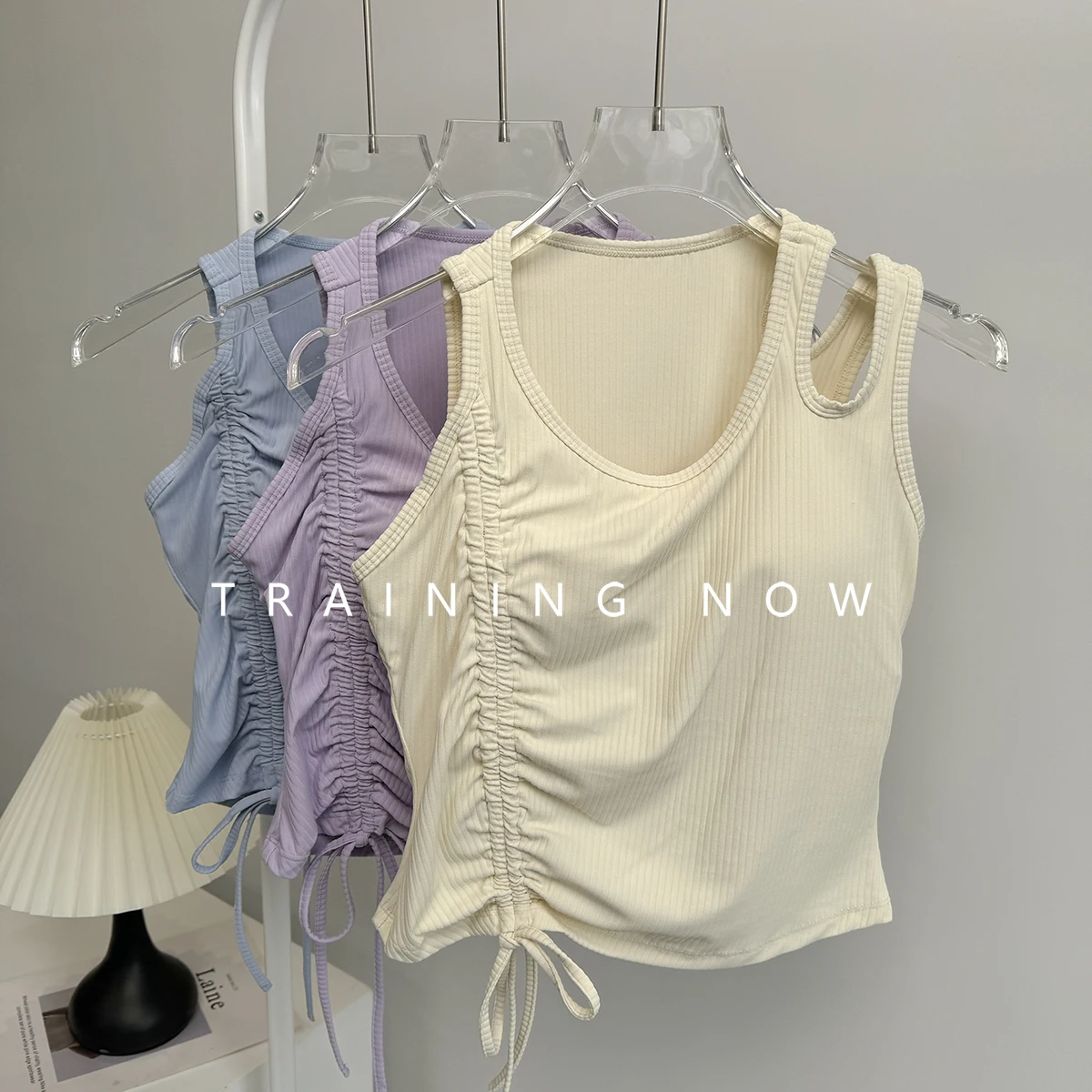 

Yoga suit with chest pad summer quick-drying sleeveless bodysuit wears beautiful back sports underwear for women shockproof