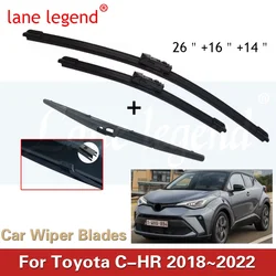 3x For Toyota C-HR C HR CHR AX10 AX50 2018~2022 Brushes Window Front Rear Wiper Blades Set Windshield Windscreen Car Accessories