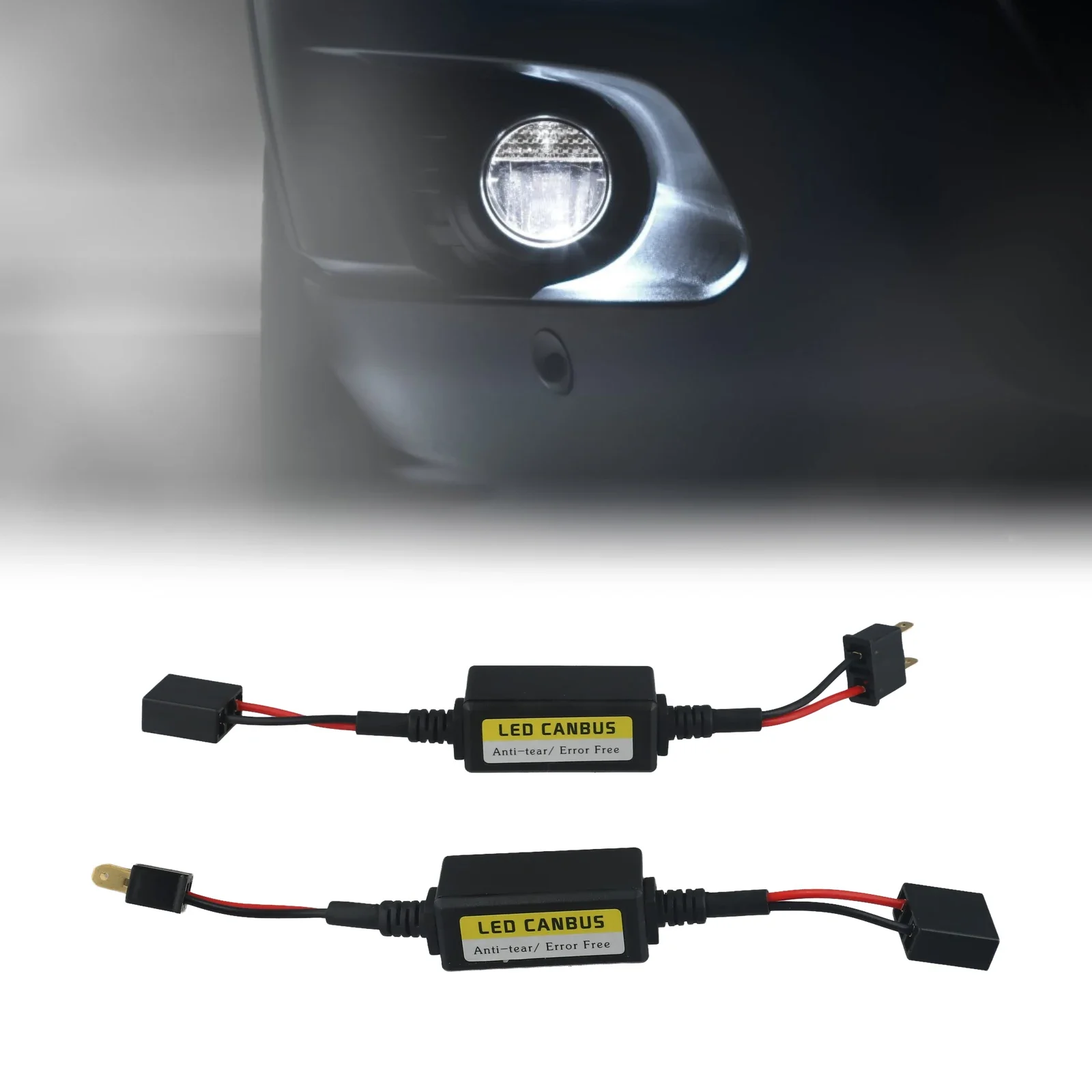 2pcs Car LED Light Decoder H7 Solve Error Message On Dash Board And Headlight Flickering Issue, Radio Interference, LED Light