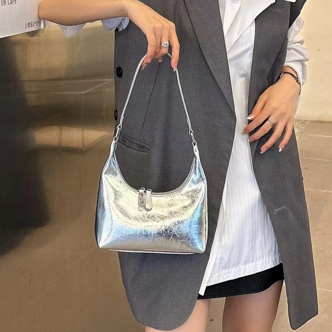 2024 New Women Underarm Bag Genuine Leather Shoulder Crossbody Bags Ladies Retro Tote Bag High Quality Commute Handbags Black