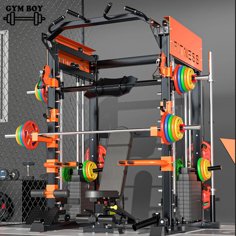 Multi Functional Integrated Smith Machine, Comprehensive Trainer Strength Station, Home Fitness Equipment, Squatting Bird Gantry