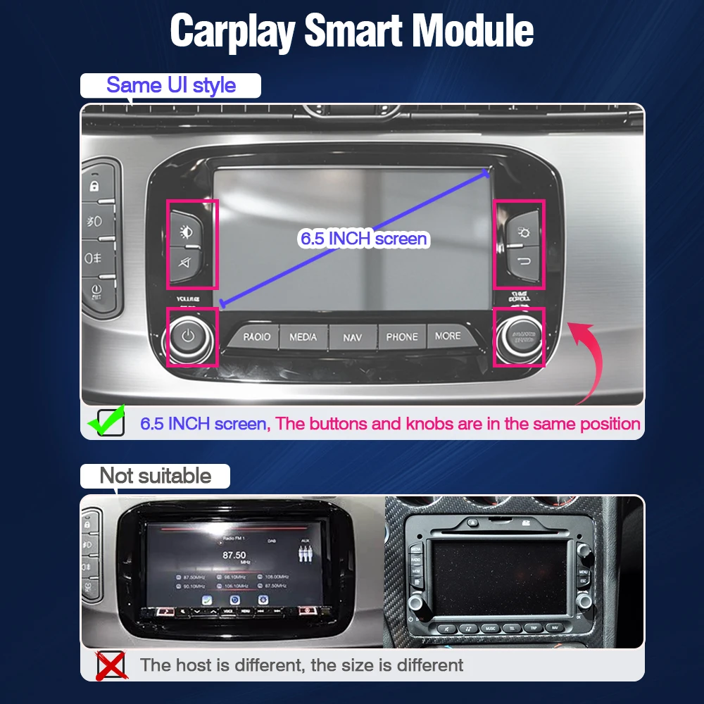 AUTOTOP Draadloze CarPlay Android Auto Decoder voor Alfa Romeo Giulietta 2014-19 6,5 inch Mirror Link GPS Navigatie BT Automodule