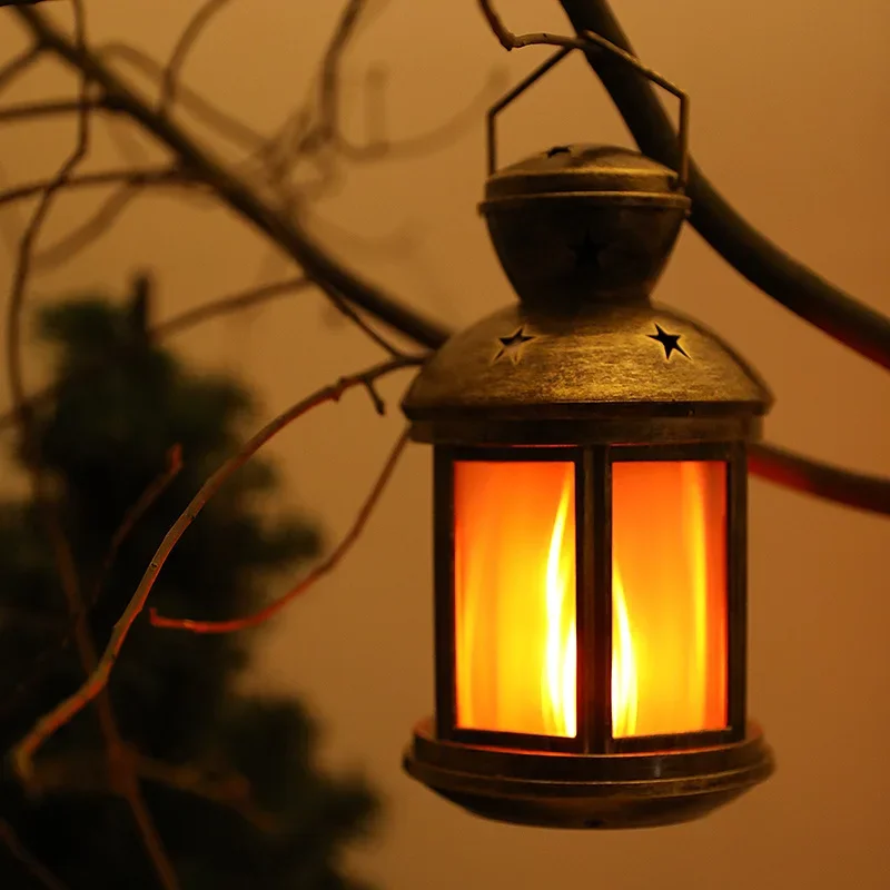 Multifunctional Camping Lamp with Retro Flame Effect