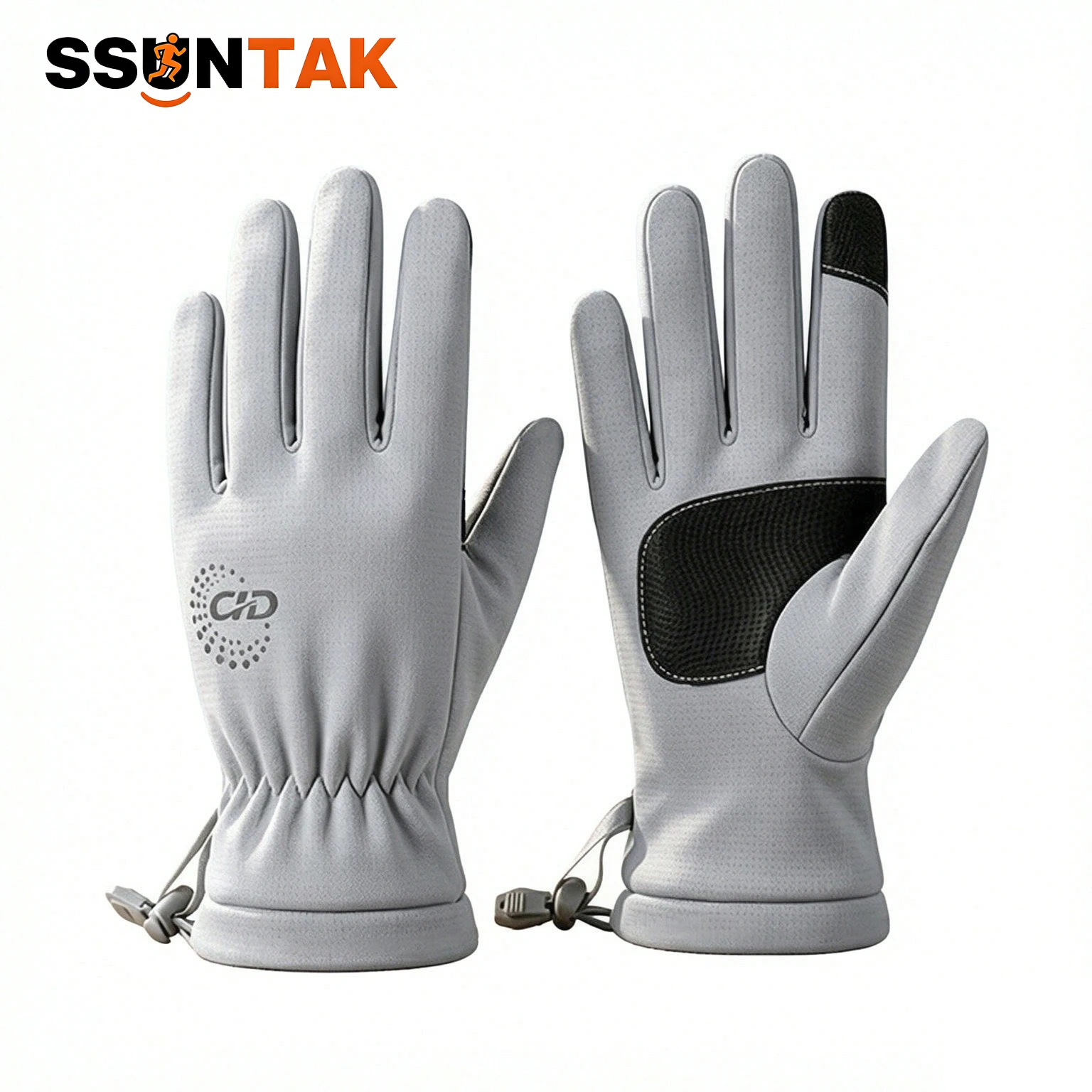 SSUNTAK  Kids Winter Glove Fleece Lined Windproof Water Resistant Touch Screen Non‑Slip Outdoor Cycling Glove For Older Children