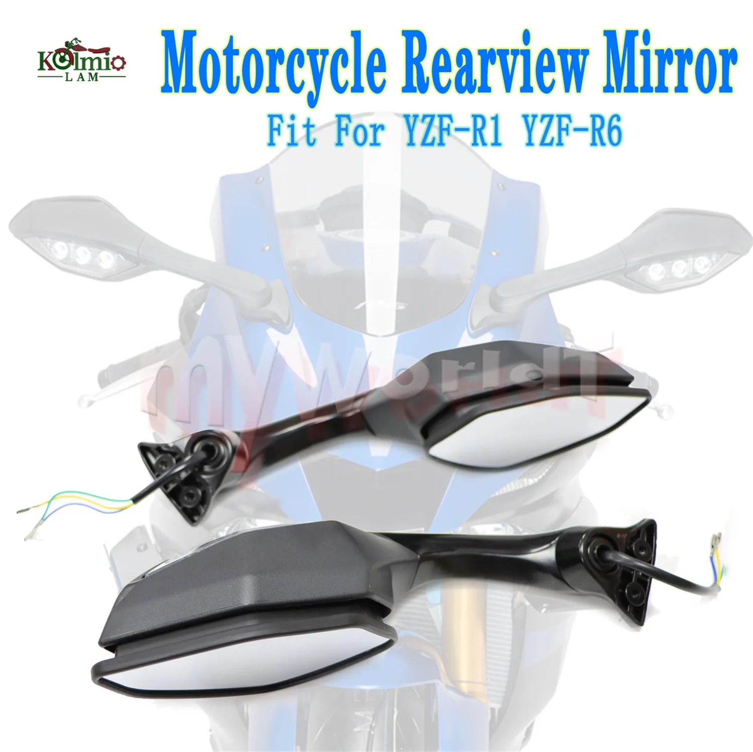 

Fit For YAMAHA YZF R1 2015 - 2021 R6 2017 - 2021 Rotatable Rearview Mirror Turn Signal YZF-R1 YZF-R6 YZFR1 YZFR6 2018 2019 2020