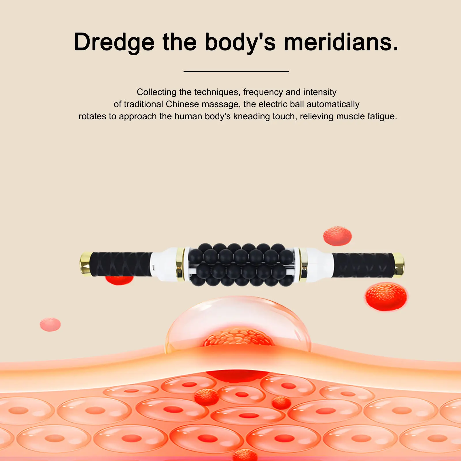 40 واط الكهربائية الأسطوانة آلة تدليك الكرة الاهتزاز الخرز لتصريف الليمفاوية مكافحة السيلوليت الجسم الكنتوري العضلات الاسترخاء