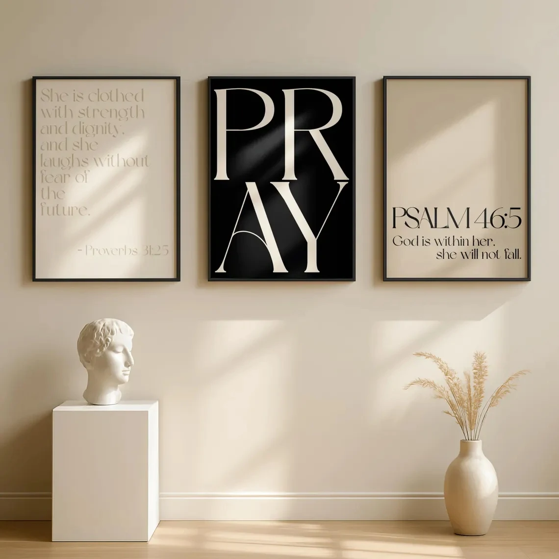 Cuadro moderno y femenino con estampado de arte en lienzo, color beige, negro y crema, para sala de estar, dormitorio, decoración del hogar