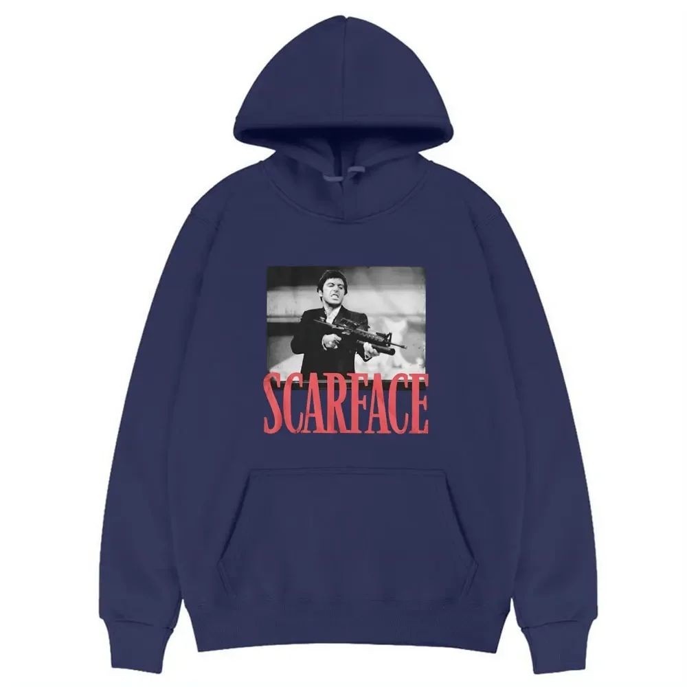 Scarface Moletom com capuz para homens e mulheres, Tony Montana, Big Guns, Little Friend, Pacino Gangster Movie Tops, Hoodie solto de grandes