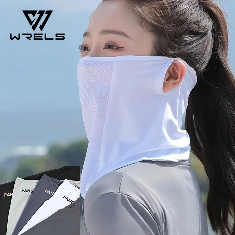 Mascarilla de protección solar de malla transpirable con elástico para las orejas, protector solar anti-UV, cubrecara delgado y transpirable, braga de cuello deportiva.