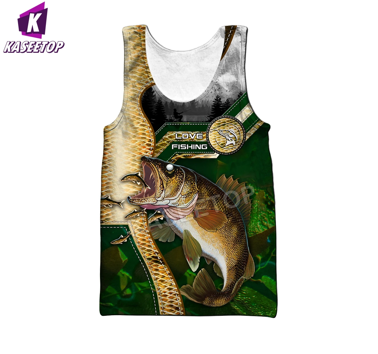 Summer Men Tank Tops Musky Fishing  Hunting 3D Pattern Vest Hip-Hop Streetwear Casual Fitness Sleeveless Pullover Tank Tops 02