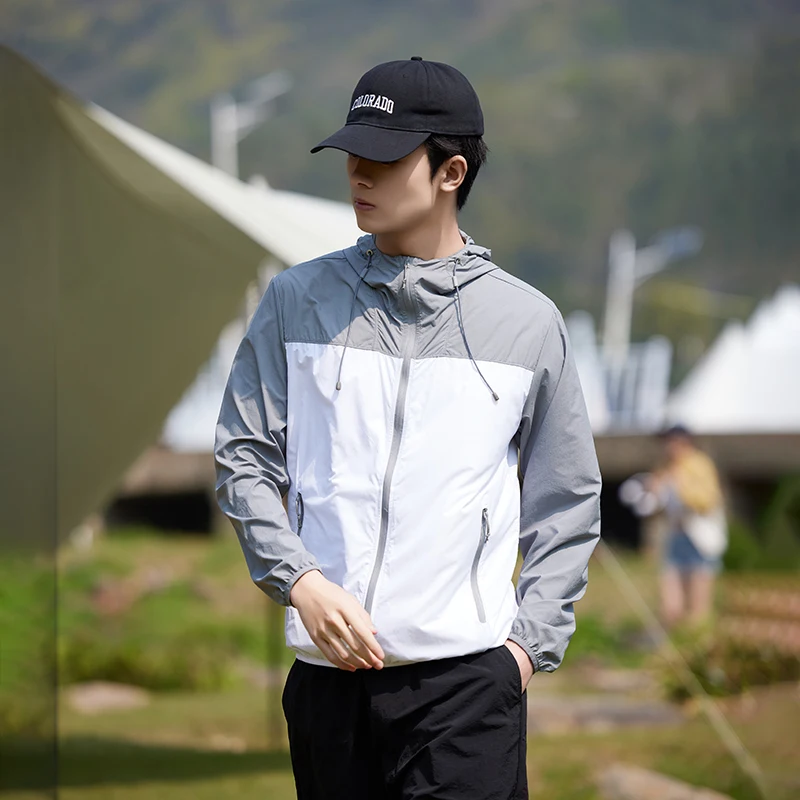 

Men's Cooling Sun Hoodie UPF50+ Quick Dry Moisture Wicking Ice Silk Feel Sports Fishing Hiking Shirt Unisex