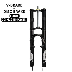 Deceleration Bicycle Front Fork, Mountain Bike Suspension Fork, MTB Double Shoulder Shock Absorber, 20