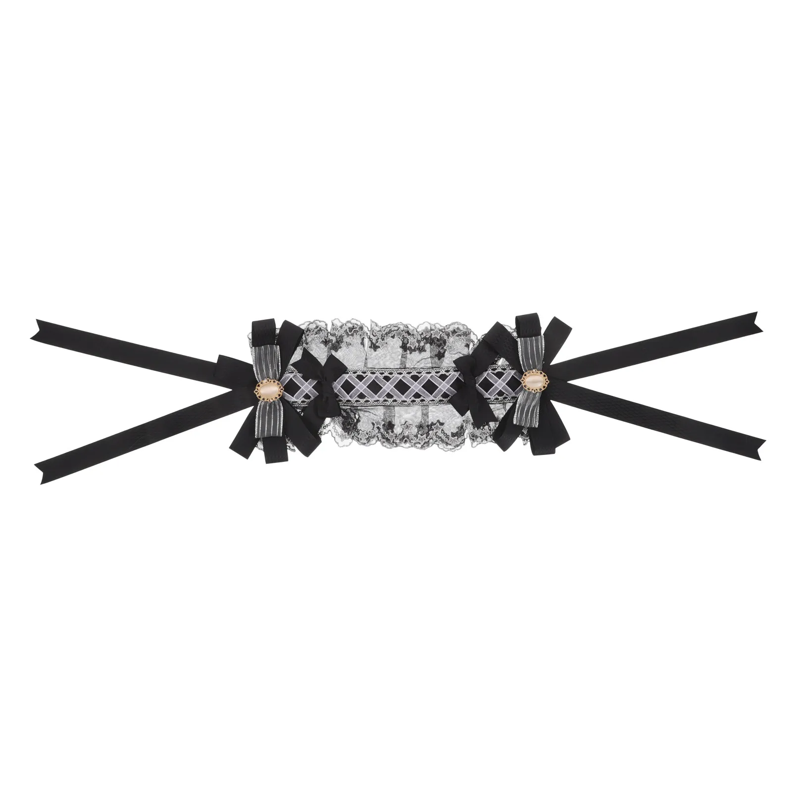 

Винтажная повязка на голову в стиле Лолита с кружевом и бантом, аксессуар для волос в стиле горничной, милый головной убор для девочек, для вечеринок и косплея