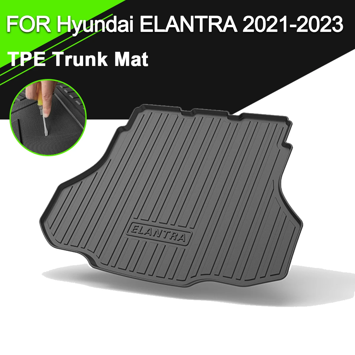 

Коврик для багажника из ТПЭ для Hyundai ELANTRA 2021-2023, автомобильный водонепроницаемый нескользящий резиновый подкладка для груза, аксессуары