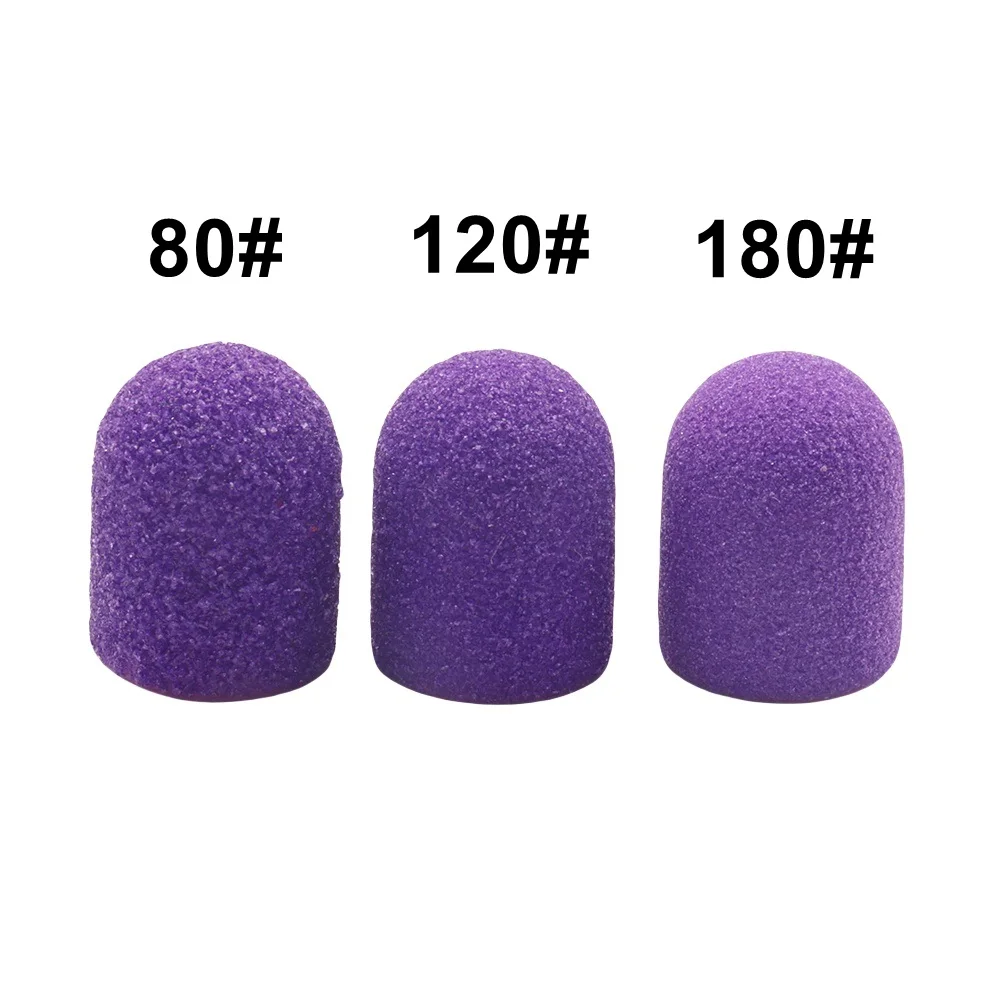 10 Stück Nagelschleifkappen mit Bit, Nagelbohrer für Fußfeile, Hornhautentferner, Maniküre, Pediküre, Nagelpolierer # 80 # 120 # 180 – Detail 4