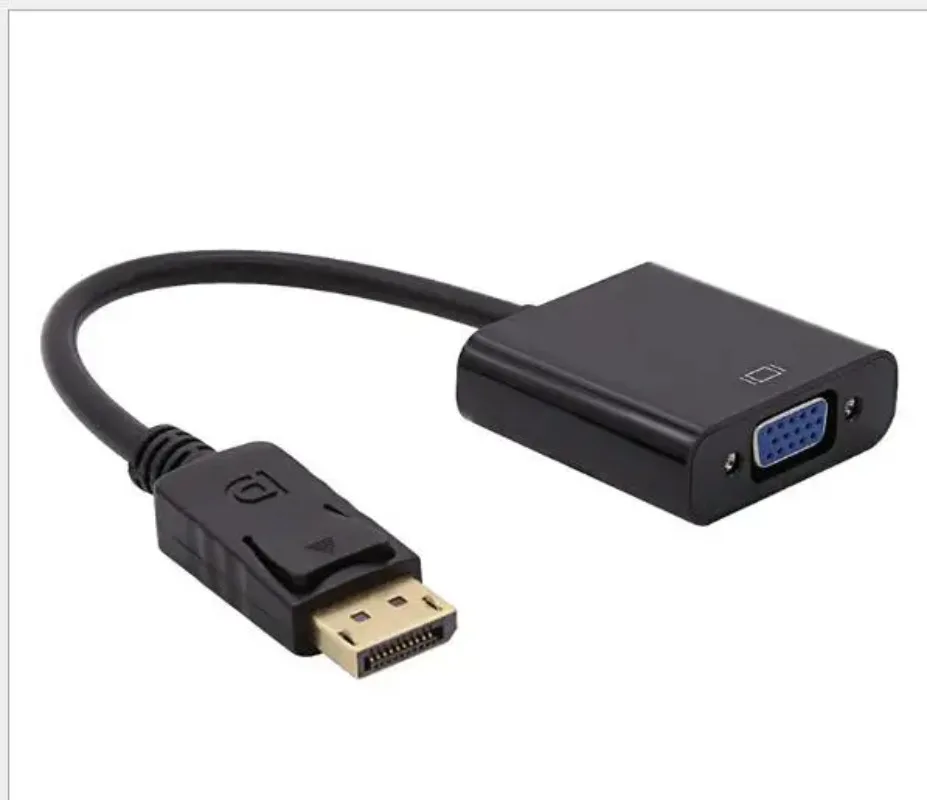 Displayport dp macho para vga cabo adaptador fêmea, 1080p, para tv, laptop, computador, projetor