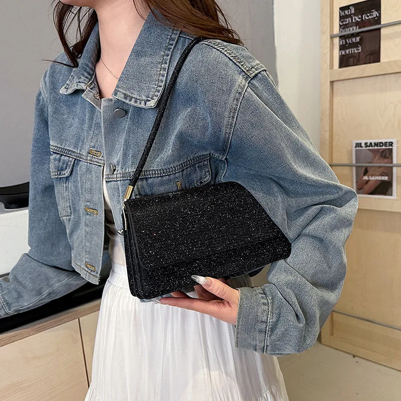 ファッション Pu レザー女性の脇の下ショルダーバッグ小さな掛け金フラップメッセンジャーバッグ無地マネー携帯電話財布とハンドバッグ