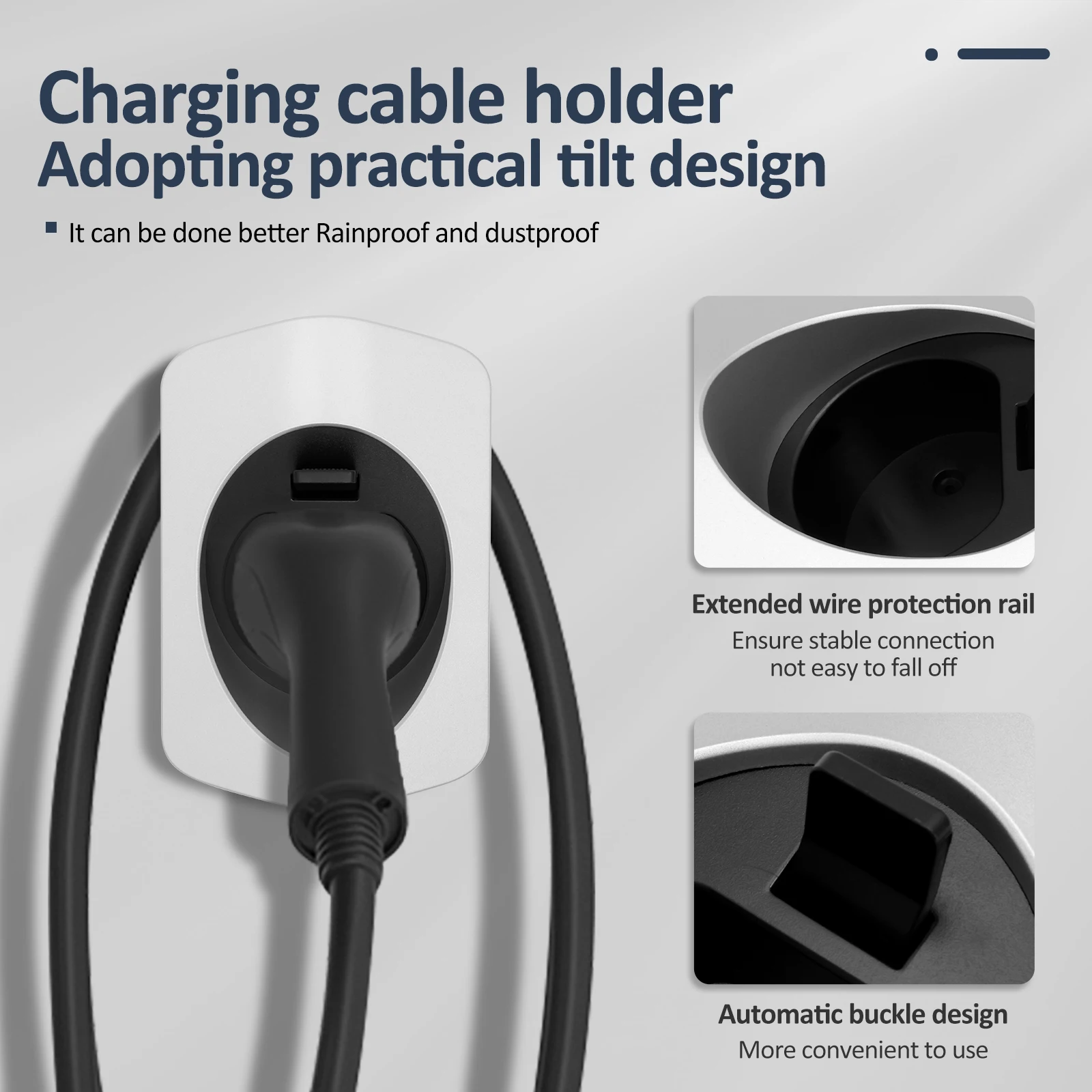 نوع 2 جدار جبل كابل شحن حامل حائط مقاوم للماء جدار صندوق كابل حامل نوع 2 التوصيل حامل قفص الاتهام لشاحن EV