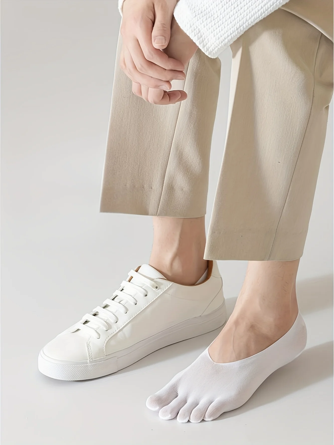 3/5 Paar Herren-Fünf-Zehen-Socken, Split-Toe-Socken, niedrig geschnittene, unsichtbare No-Show-Socken, rutschfeste Silikonsocken, dünne Socken für den Sommer – Detail 10