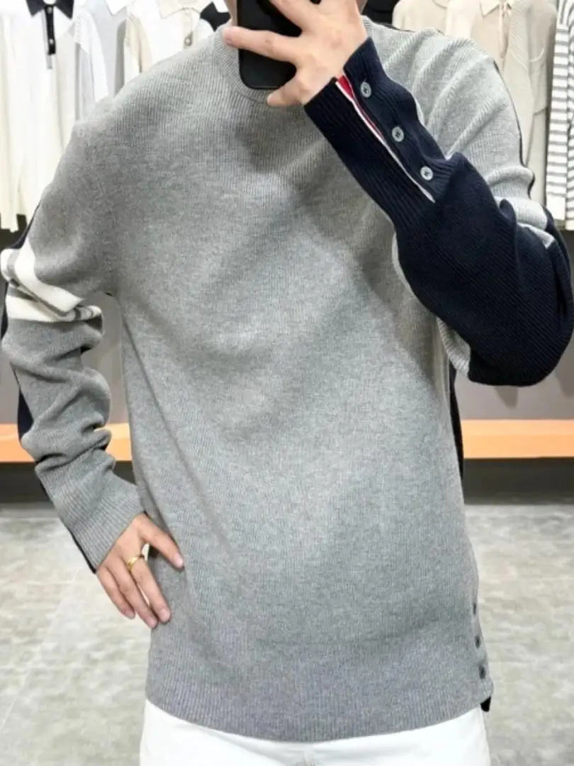 

Высококачественный вязаный свитер Trendy Color Blo Design Premium Ele Sli Winter Faion Молодежный повседневный длинный свек Crew Ne
